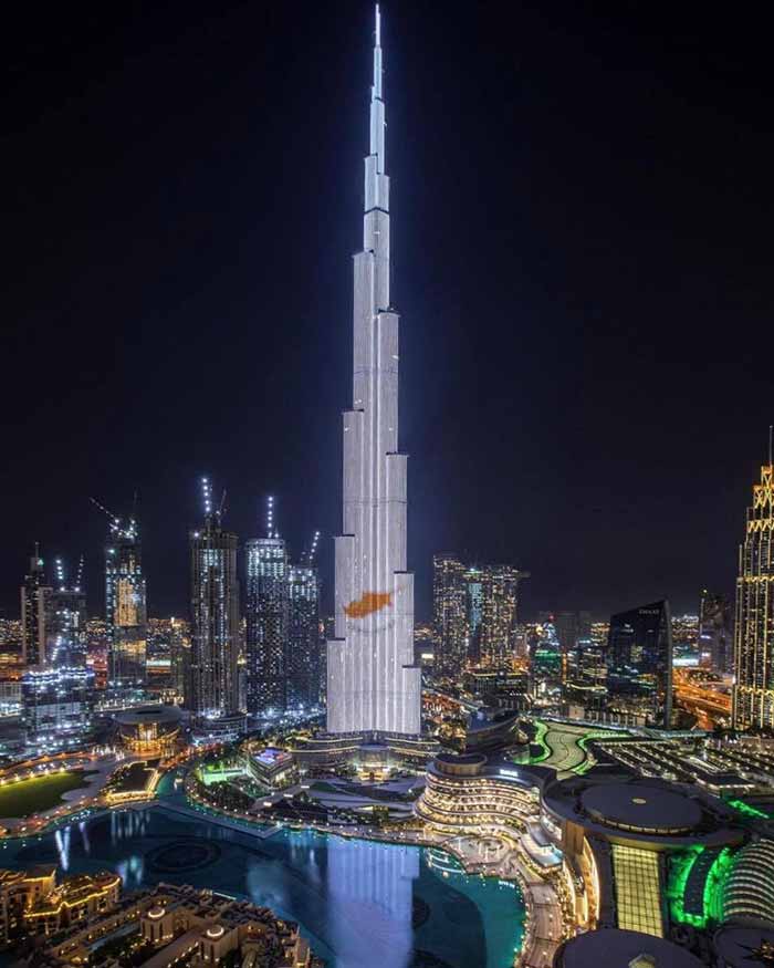 Burj Khalifa Lights Up With The Colours Of The Cypriot Flag