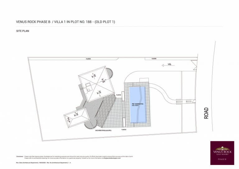 Venus Rock Plot No. 188 - 3 Bedroom Villa Site Plan