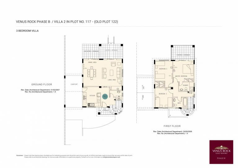 Venus Rock Plot No. 117 - 3 Bedroom Villa Floor Plan