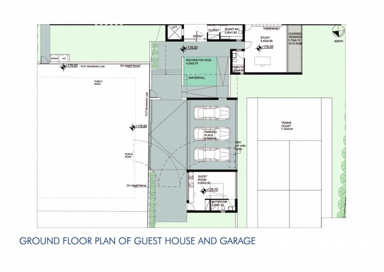 Villa Superior Guest House And Garage Floor Plan