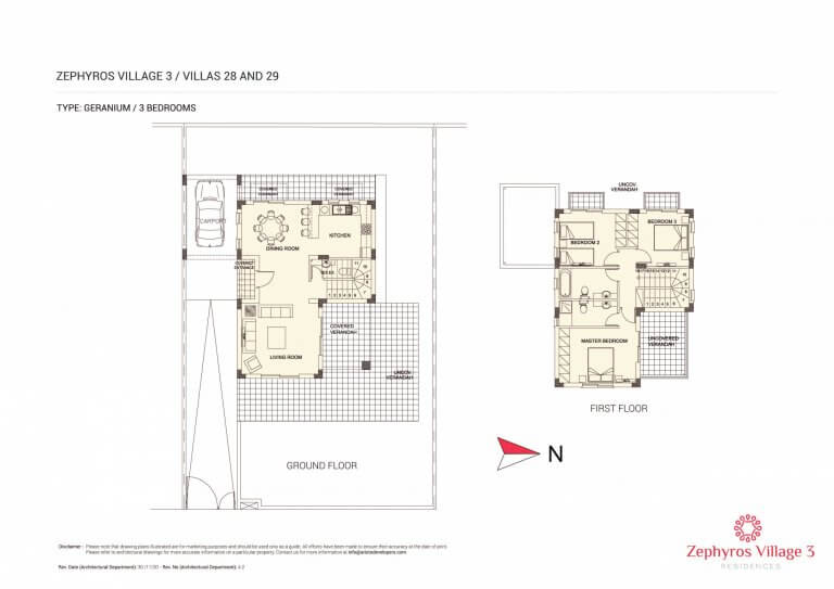 Zephyros Village 3 - Geranium 3 Bedroom Villa For Sale in Paphos